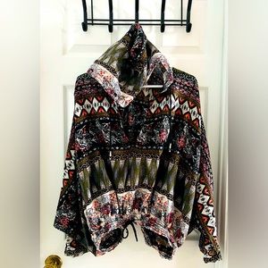 FREE PEOPLE hooded batwing top